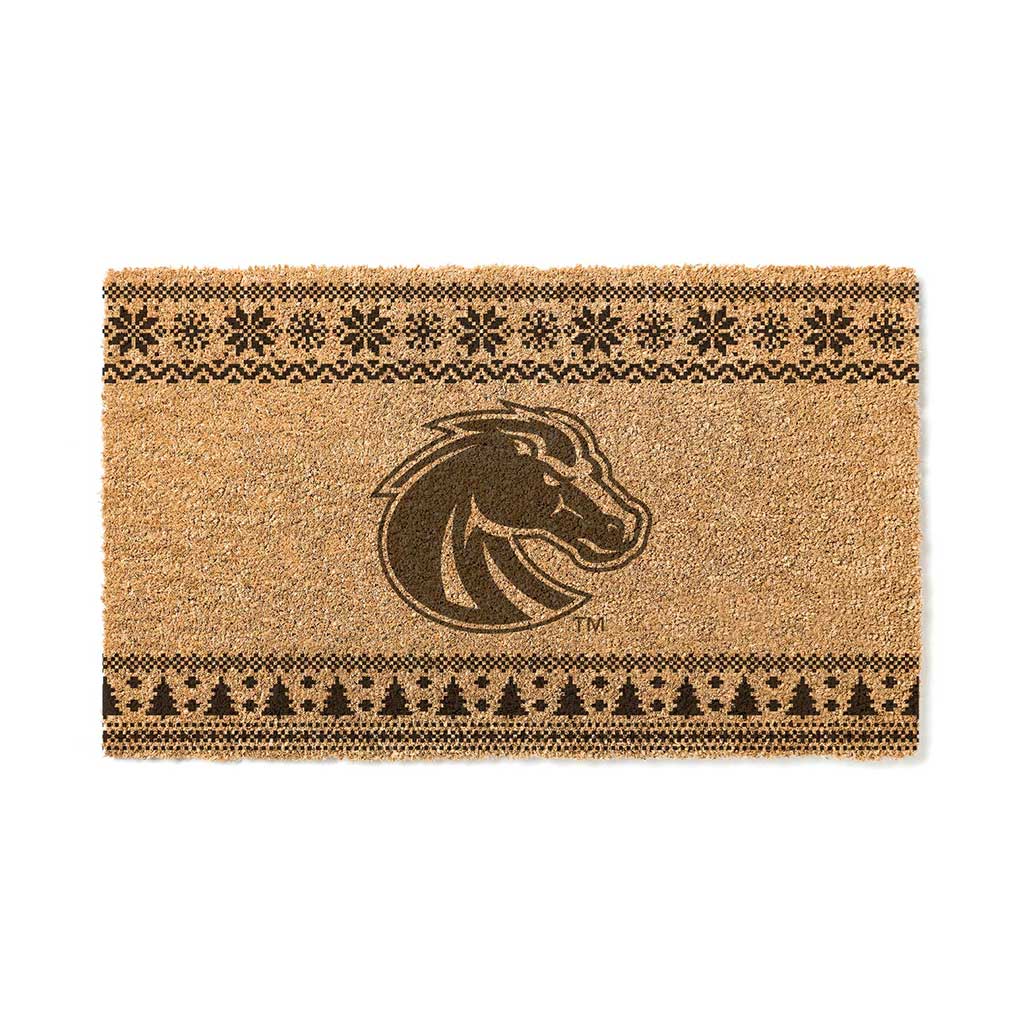 Team Coir Doormat Holiday Logo Boise State Broncos