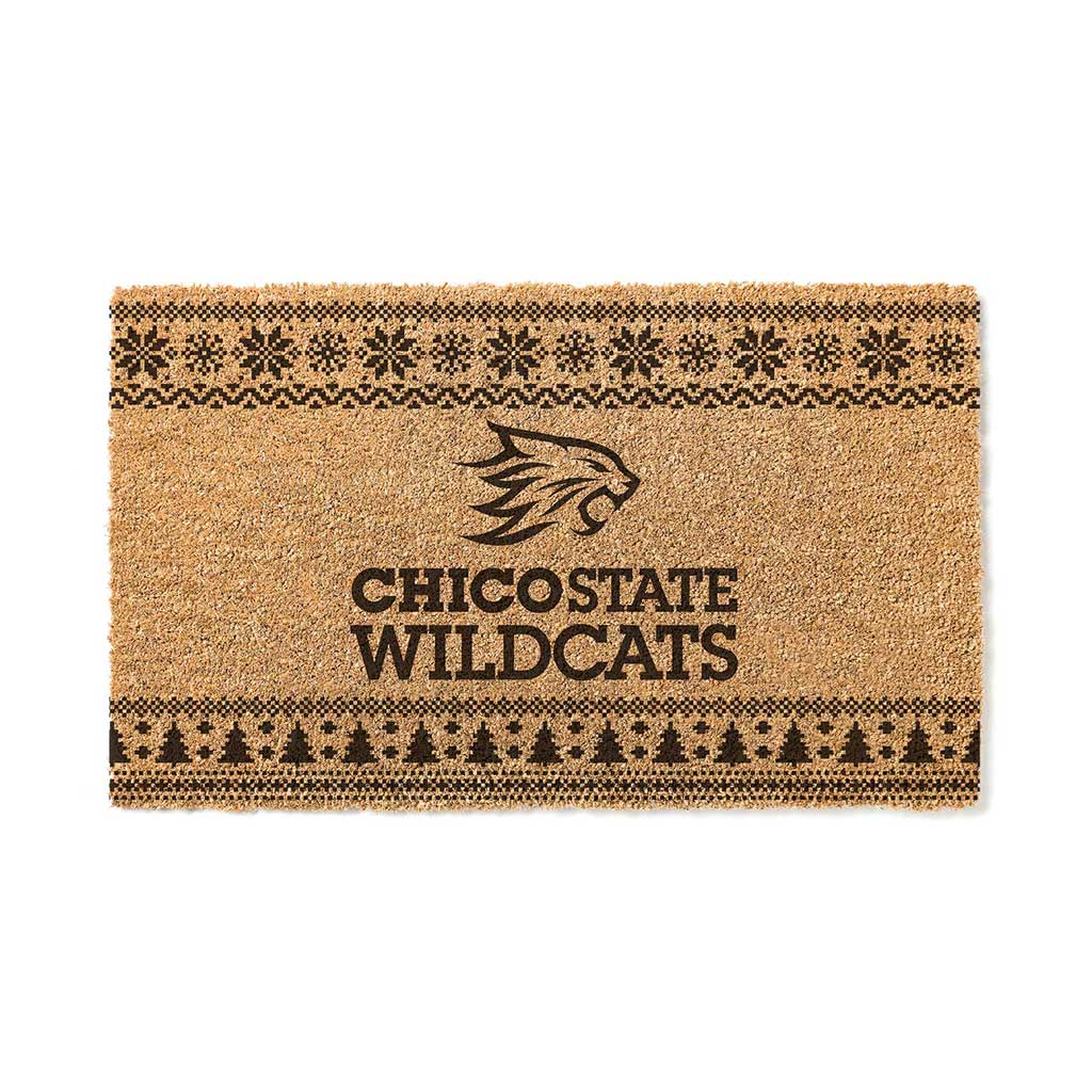 Team Coir Doormat Holiday Logo California State University - Chico Wildcats