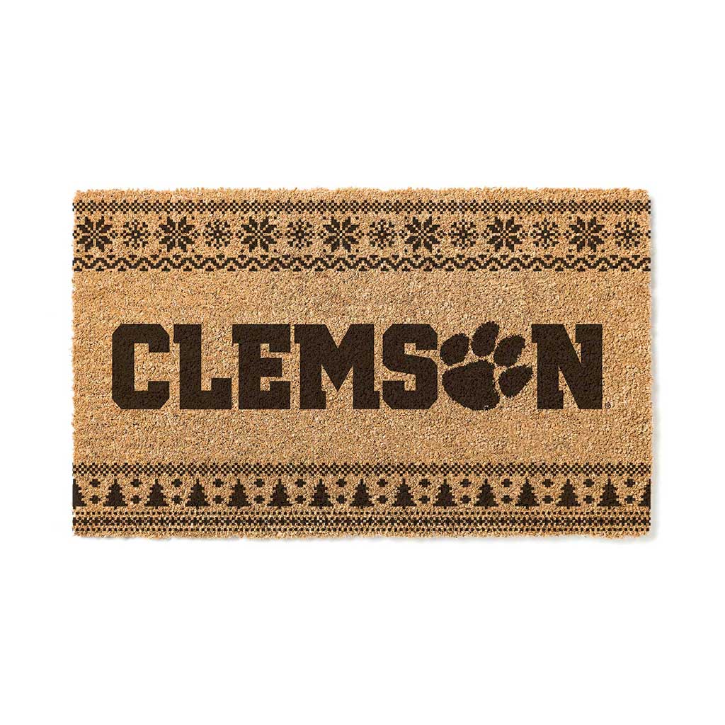 Team Coir Doormat Holiday Logo Clemson Tigers