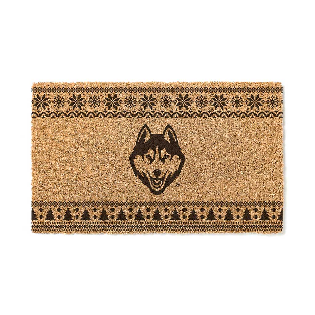 Team Coir Doormat Holiday Logo Connecticut Huskies