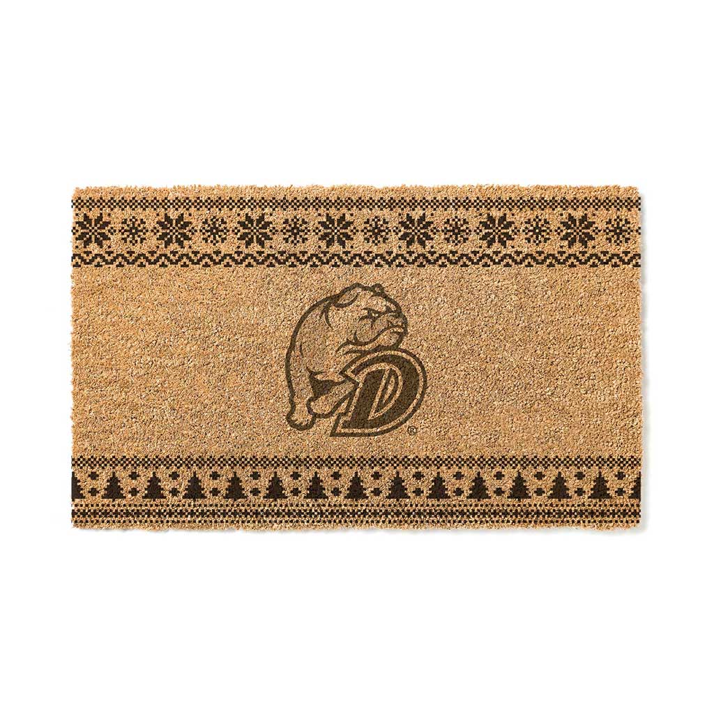 Team Coir Doormat Holiday Logo Drake Bulldogs