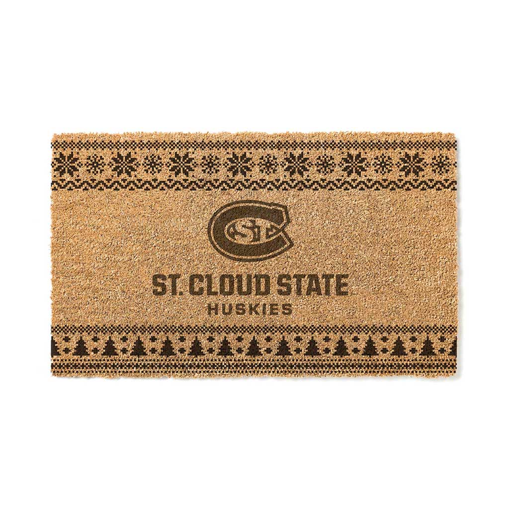 Team Coir Doormat Holiday Logo St. Cloud State Huskies