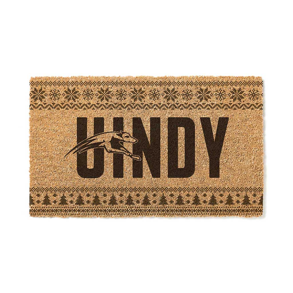 Team Coir Doormat Holiday Logo University of Indianapolis Greyhounds