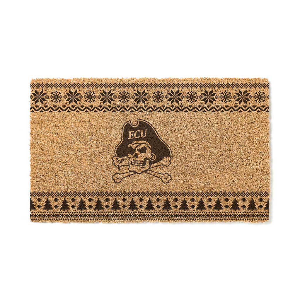 Team Coir Doormat Holiday Logo East Carolina Pirates