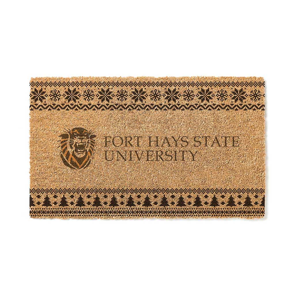 Team Coir Doormat Holiday Logo Fort Hays State Tigers