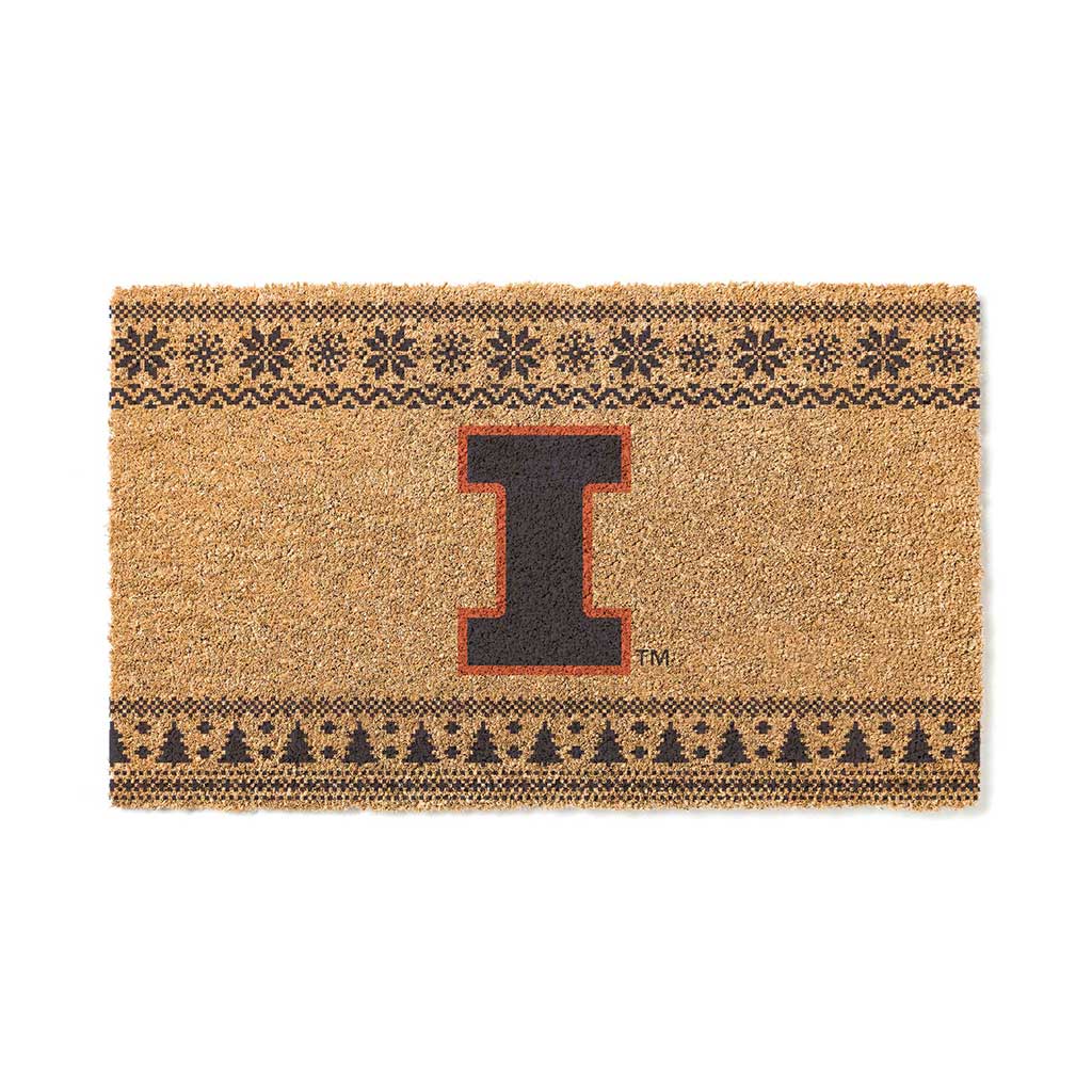 Team Coir Doormat Holiday Logo Illinois Fighting Illini