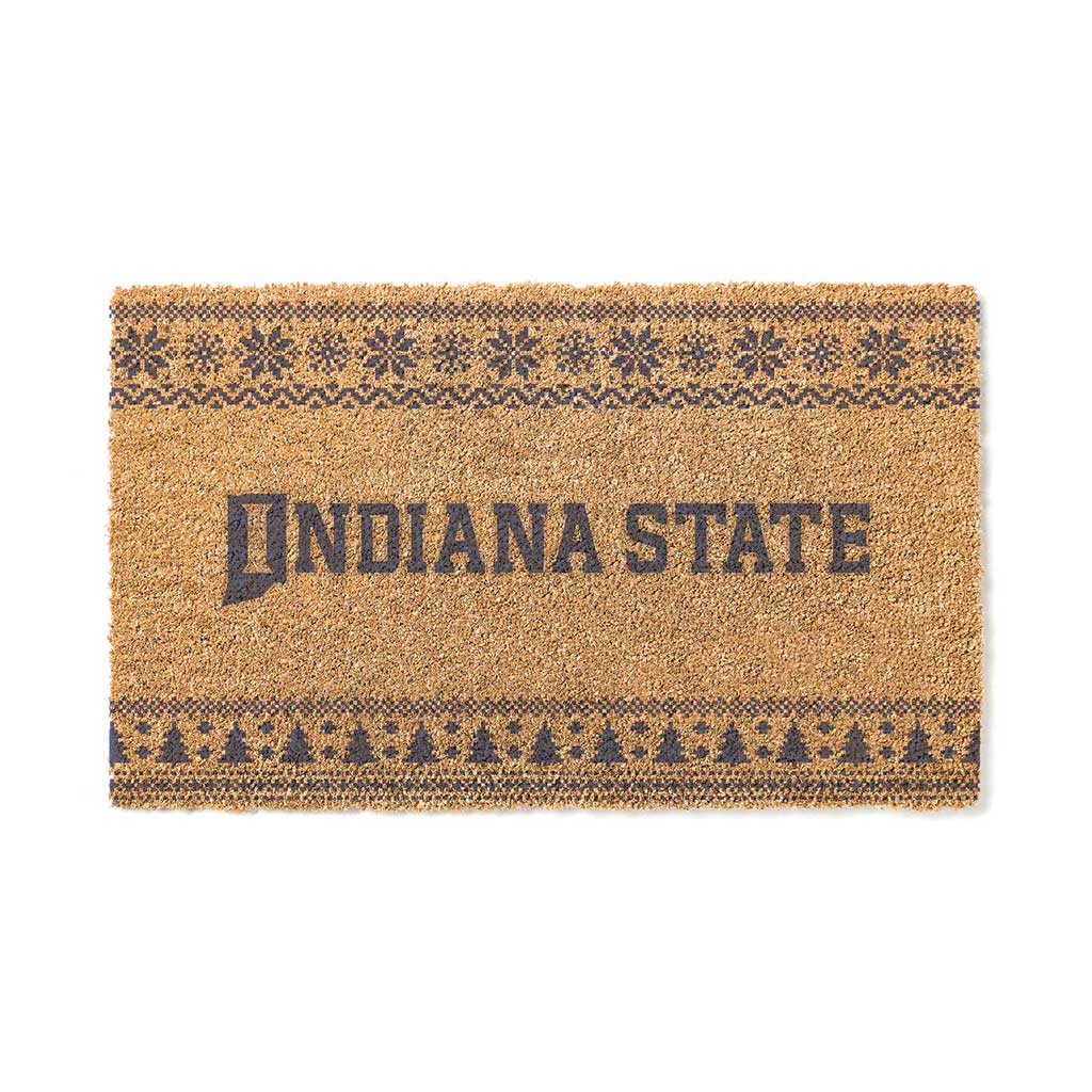 Team Coir Doormat Holiday Logo Indiana State Sycamores