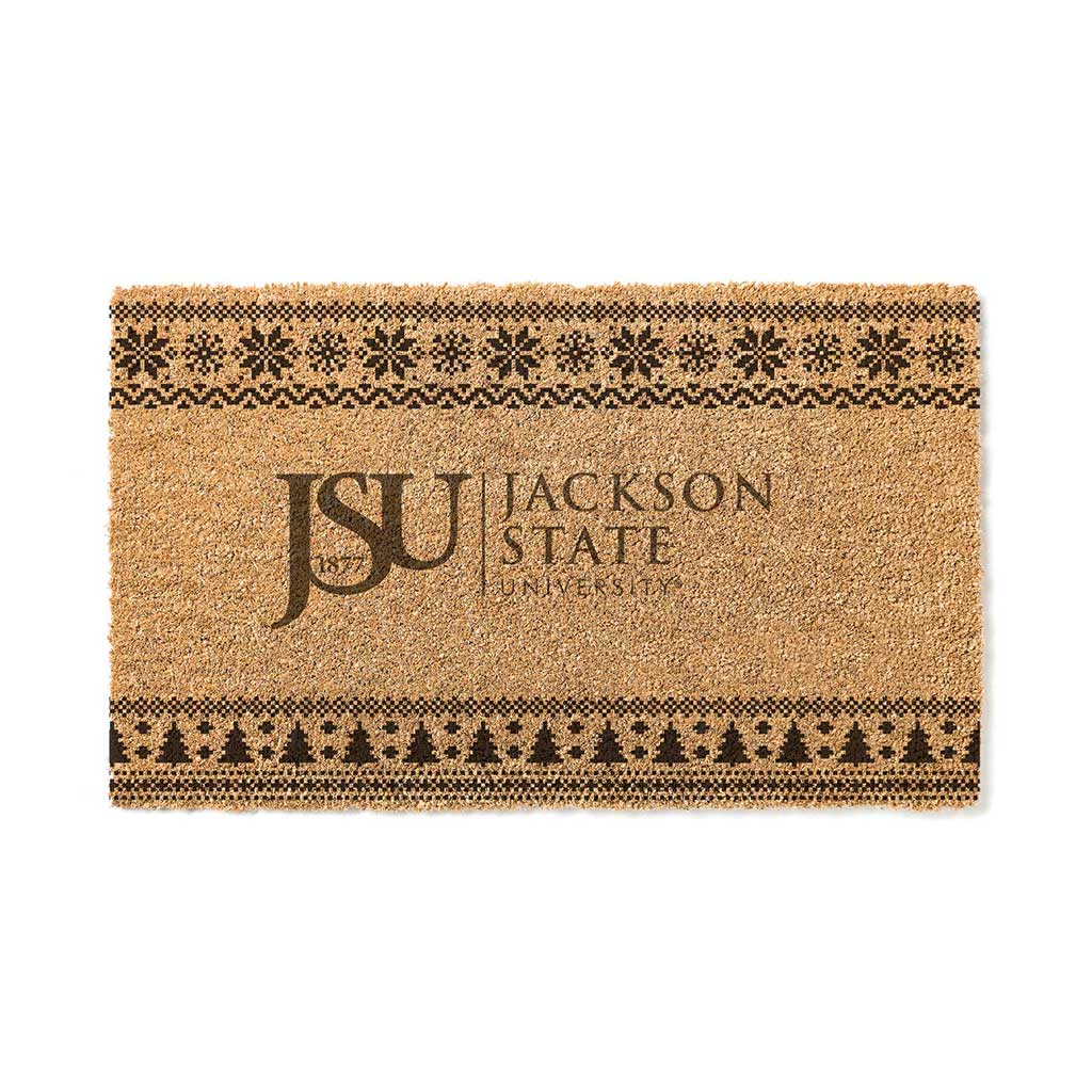 Team Coir Doormat Holiday Logo Jackson State Tigers