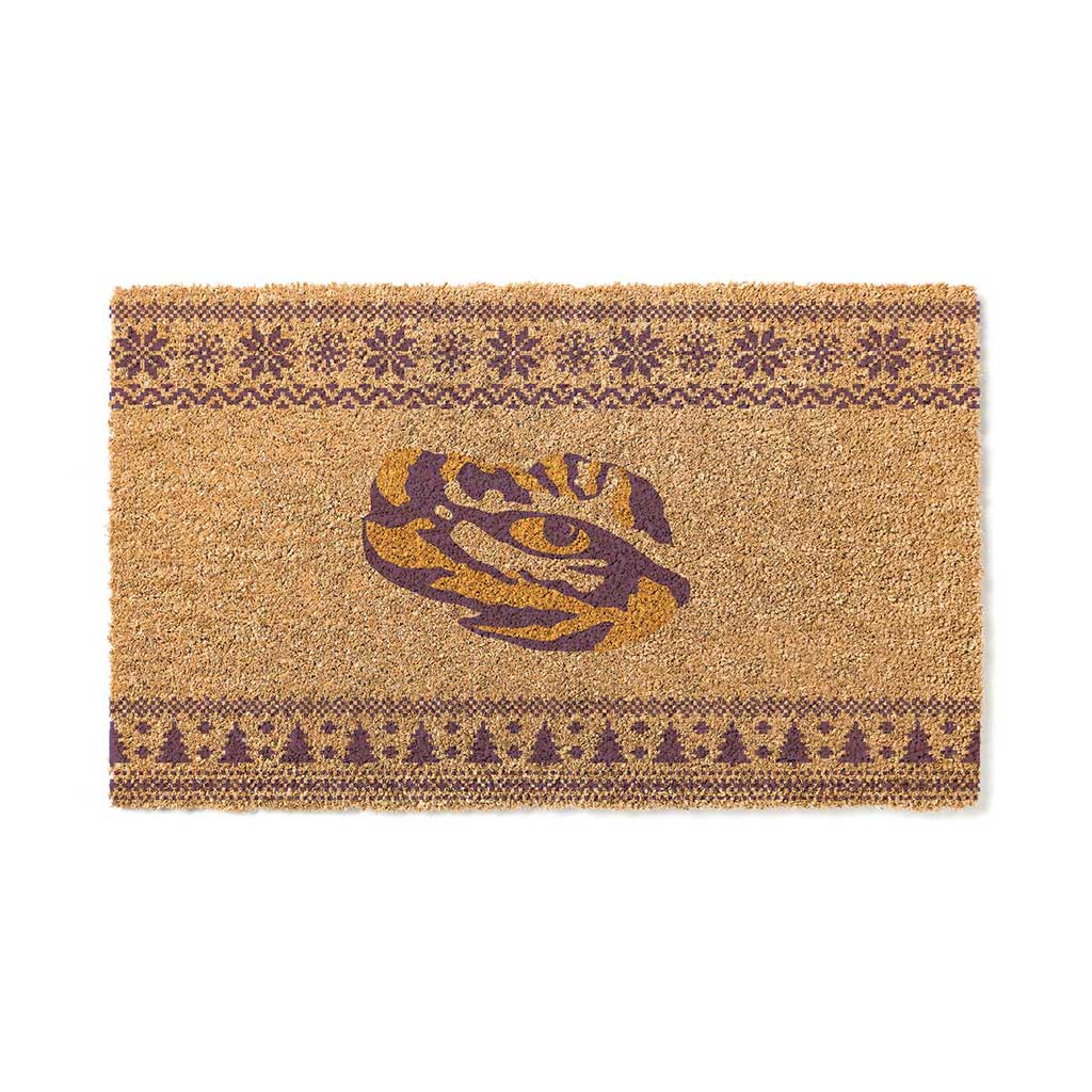 Team Coir Doormat Holiday Logo LSU Tigers