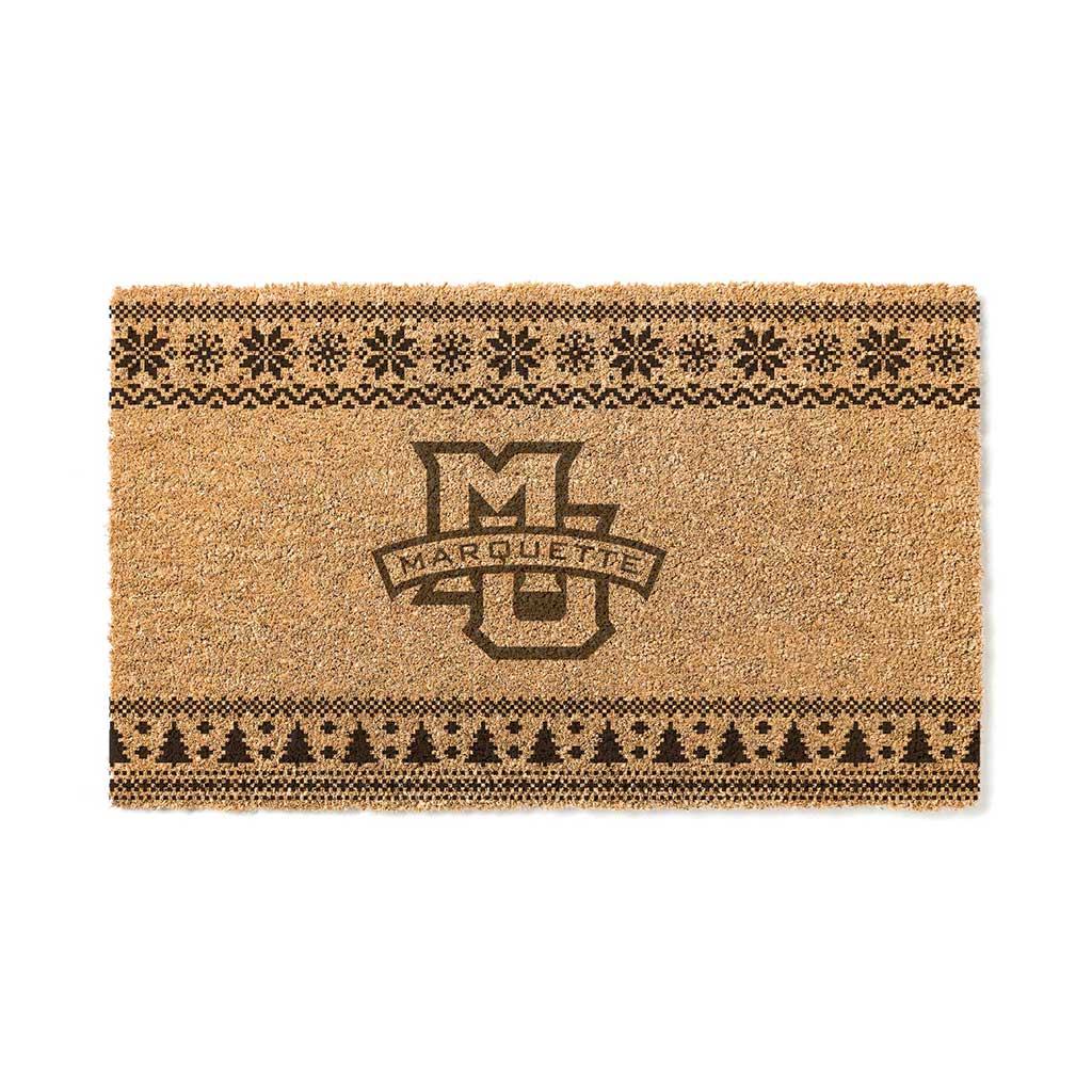 Team Coir Doormat Holiday Logo Marquette Golden Eagles