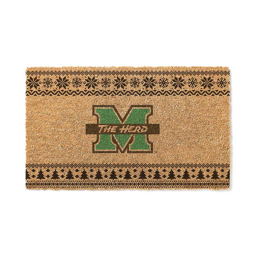 Team Coir Doormat Holiday Logo Marshall Thundering Herd