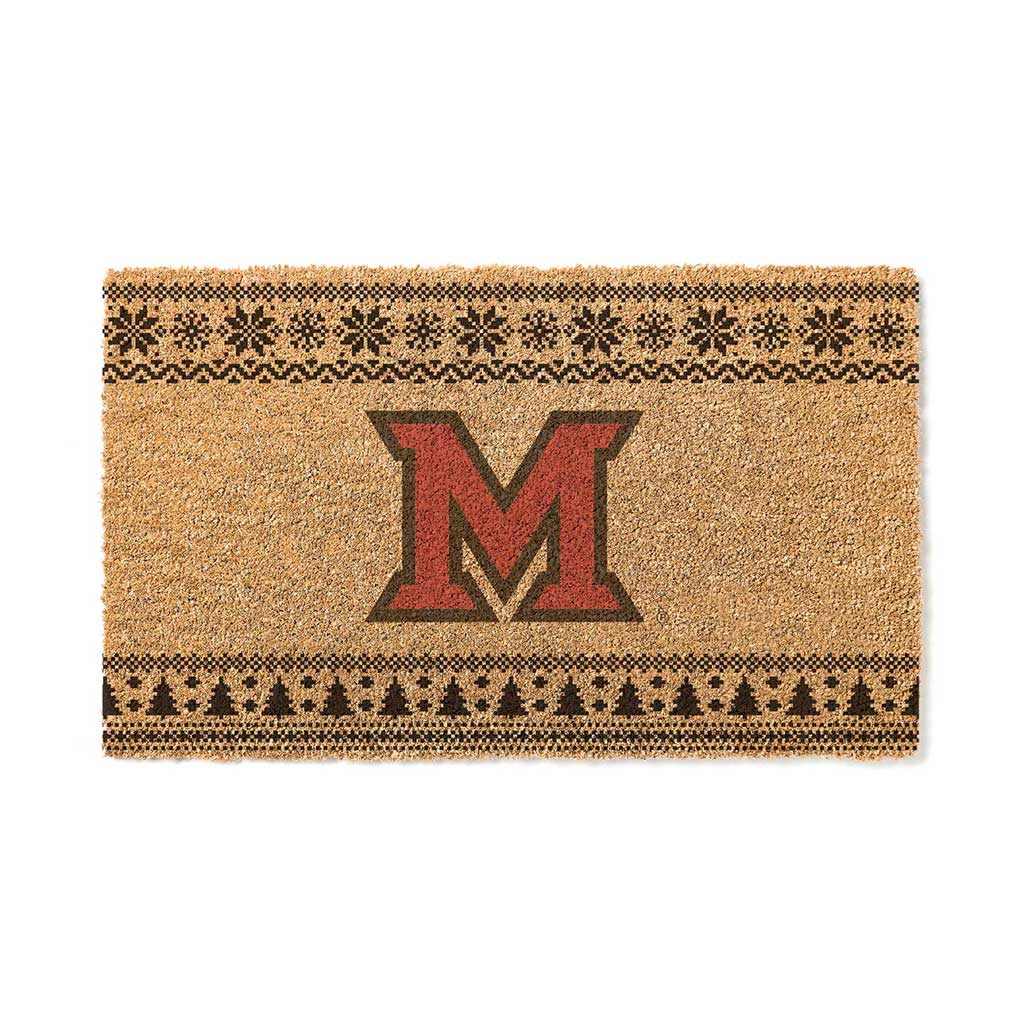 Team Coir Doormat Holiday Logo Miami of Ohio Redhawks