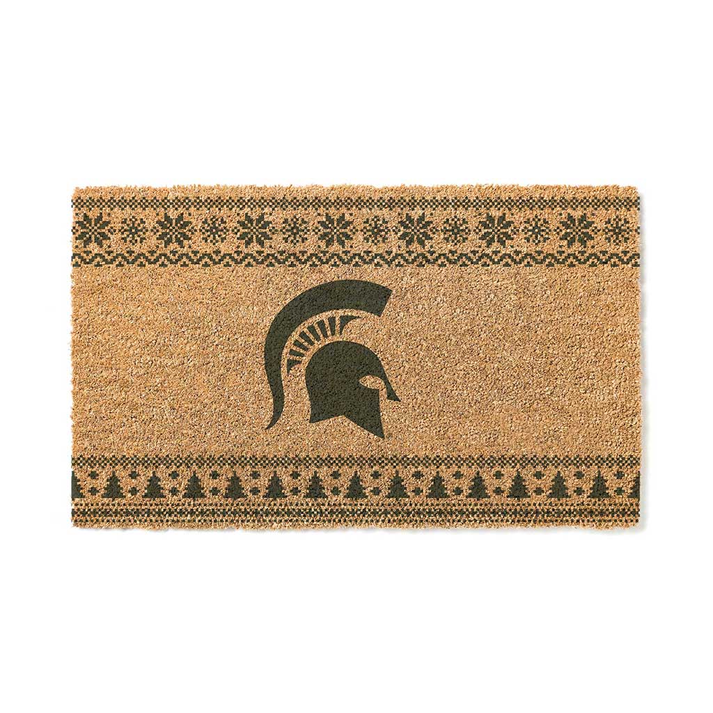 Team Coir Doormat Holiday Logo Michigan State Spartans