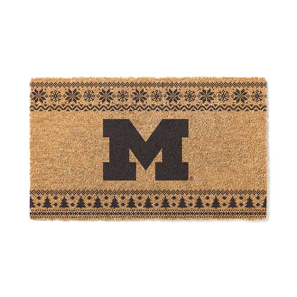 Team Coir Doormat Holiday Logo Michigan Wolverines