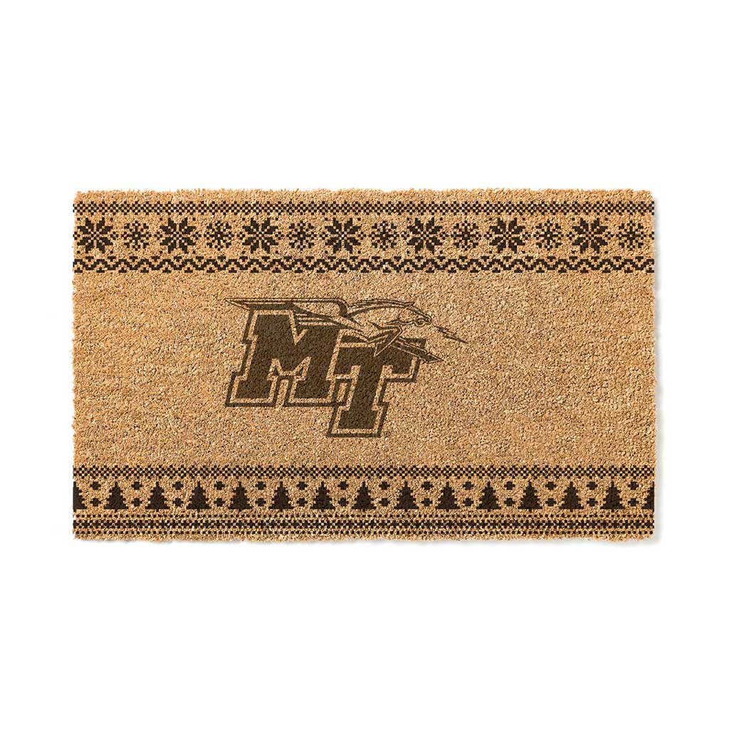 Team Coir Doormat Holiday Logo Middle Tennessee State Blue Raiders