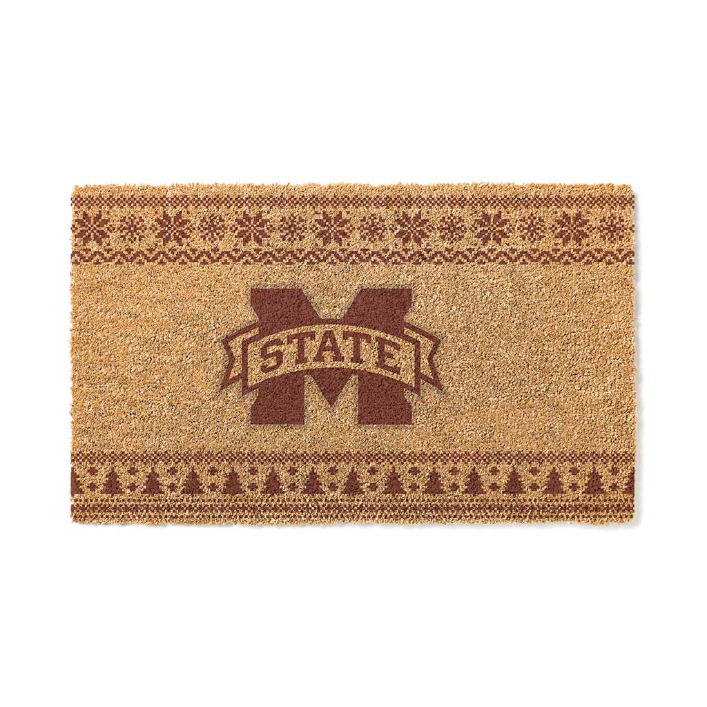 Team Coir Doormat Holiday Logo Mississippi State Bulldogs