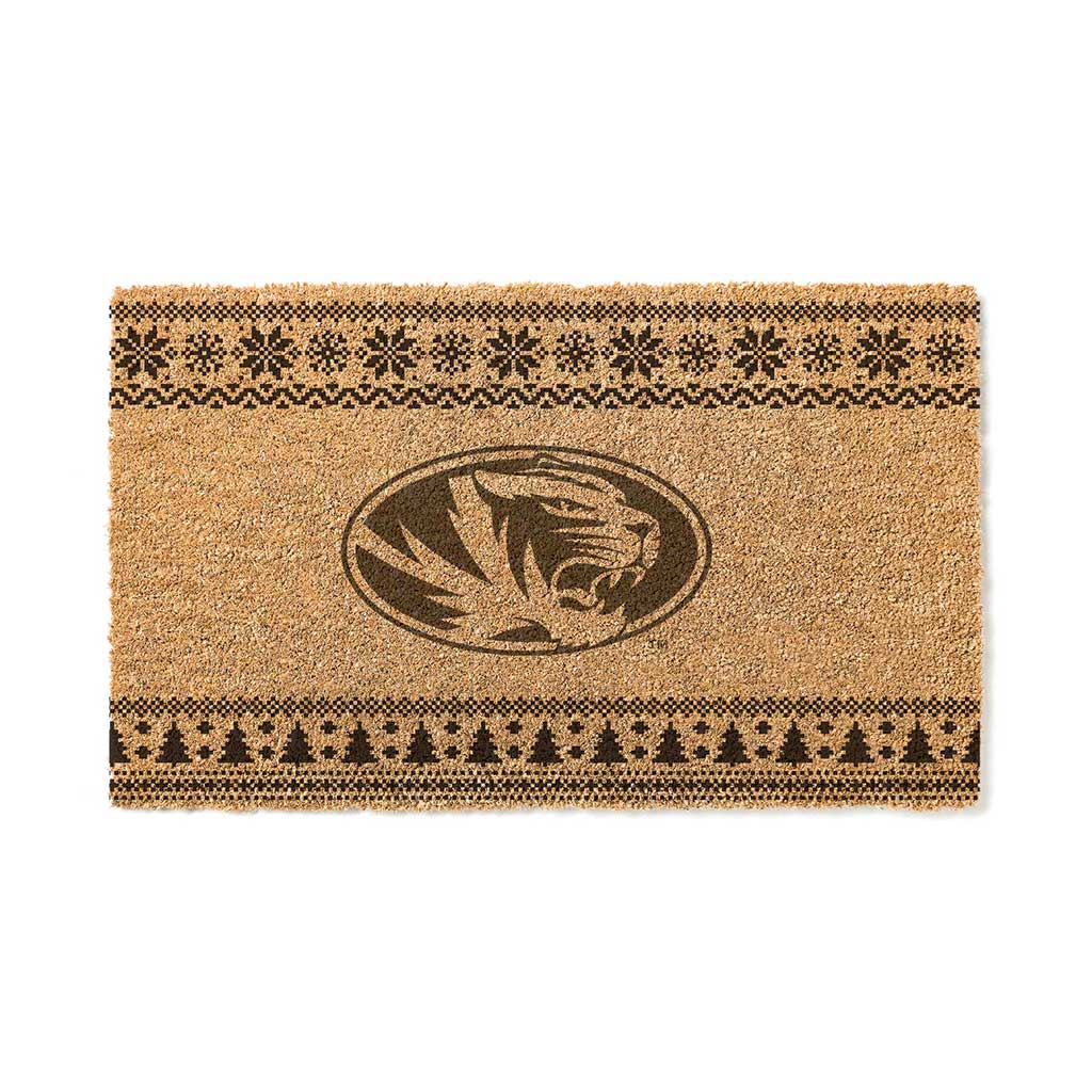 Team Coir Doormat Holiday Logo Missouri Tigers