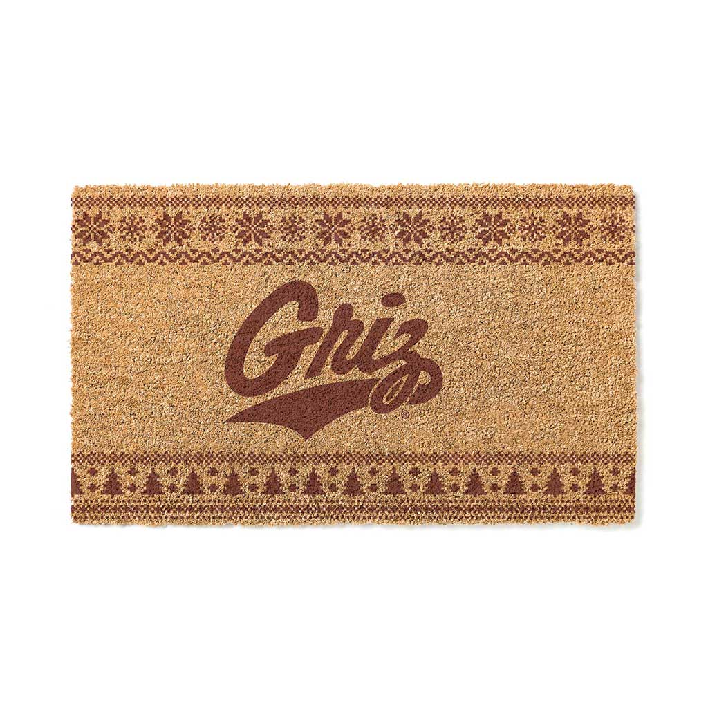 Team Coir Doormat Holiday Logo Montana Grizzlies