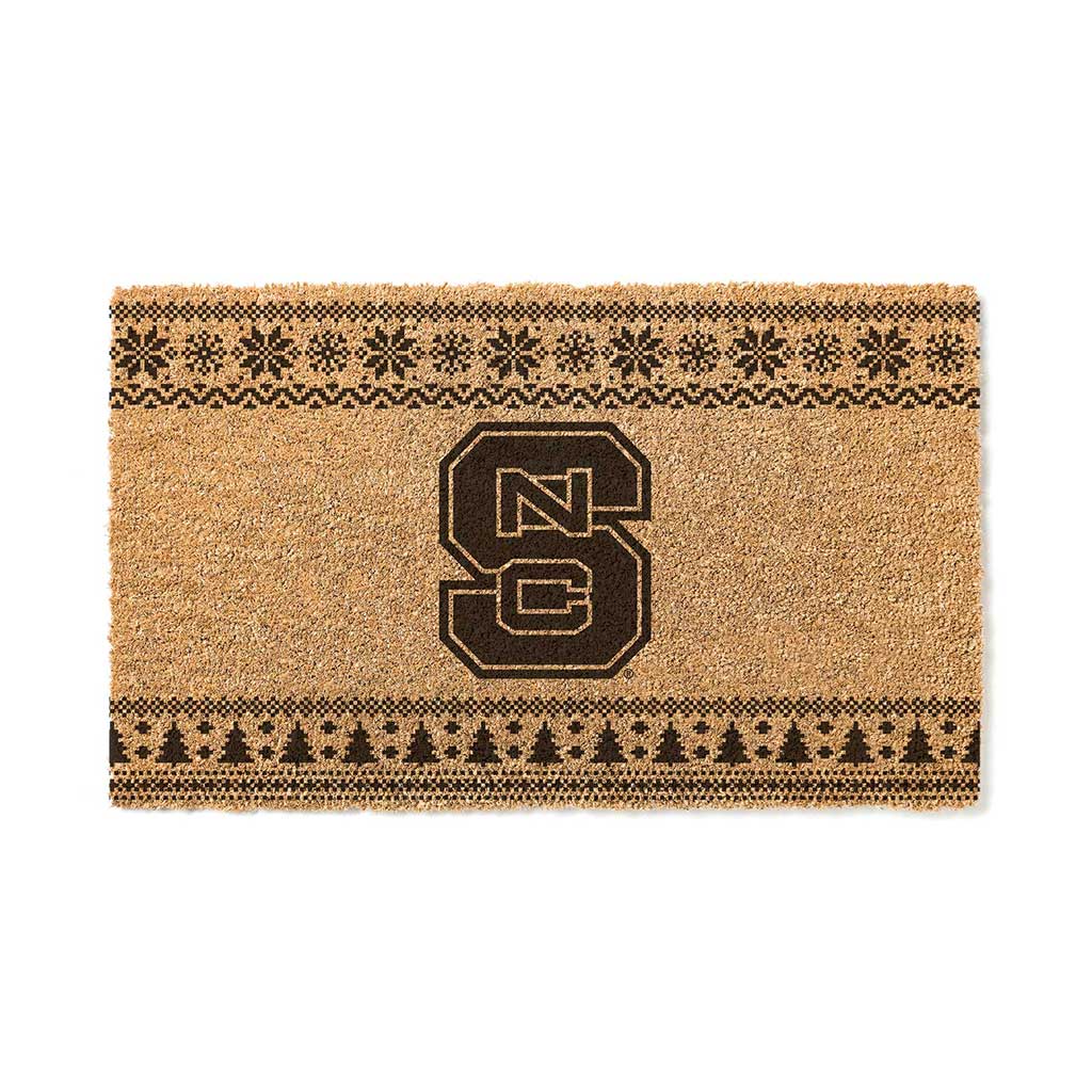 Team Coir Doormat Holiday Logo NC State Wolfpack