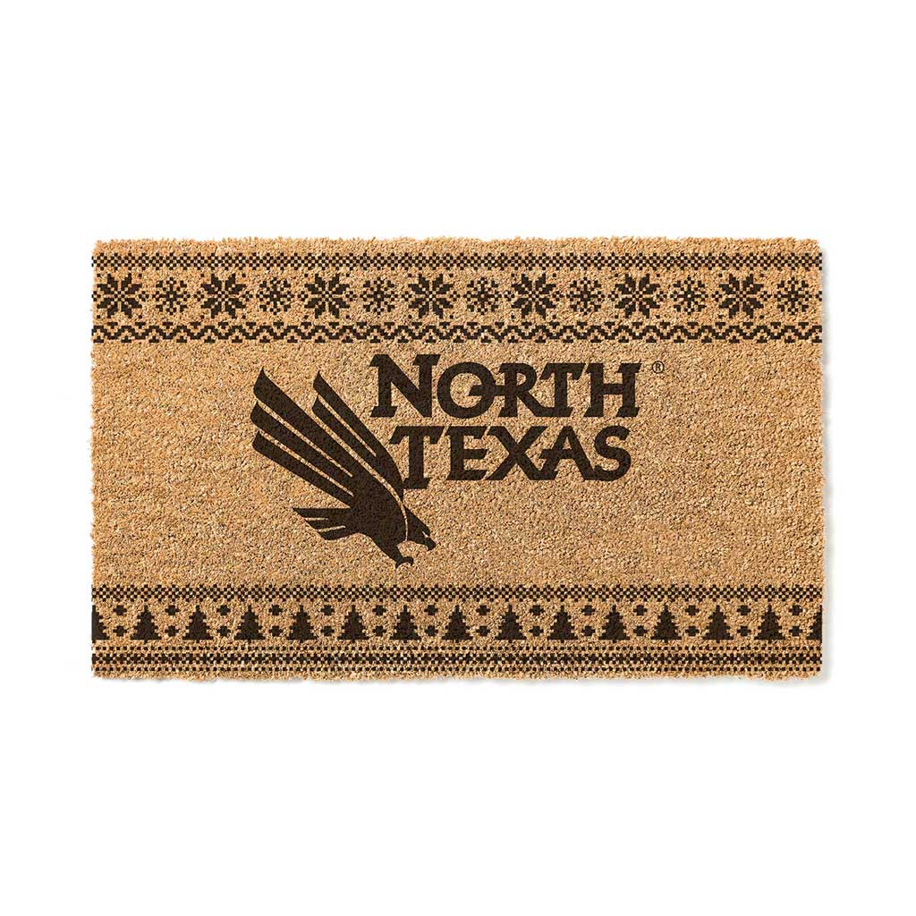 Team Coir Doormat Holiday Logo North Texas Mean Green