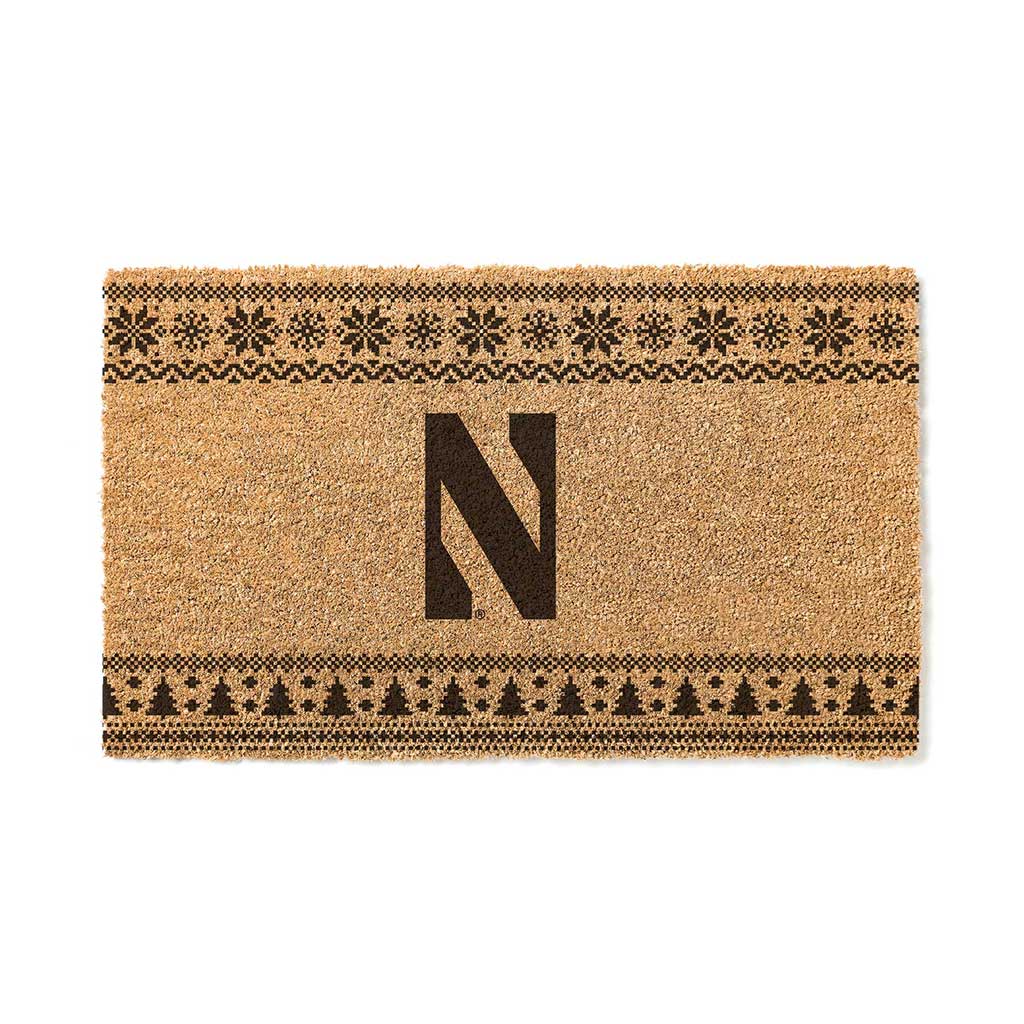 Team Coir Doormat Holiday Logo Northwestern Wildcats