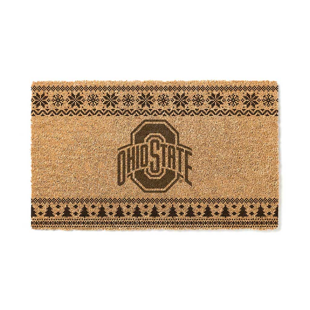 Team Coir Doormat Holiday Logo Ohio State Buckeyes