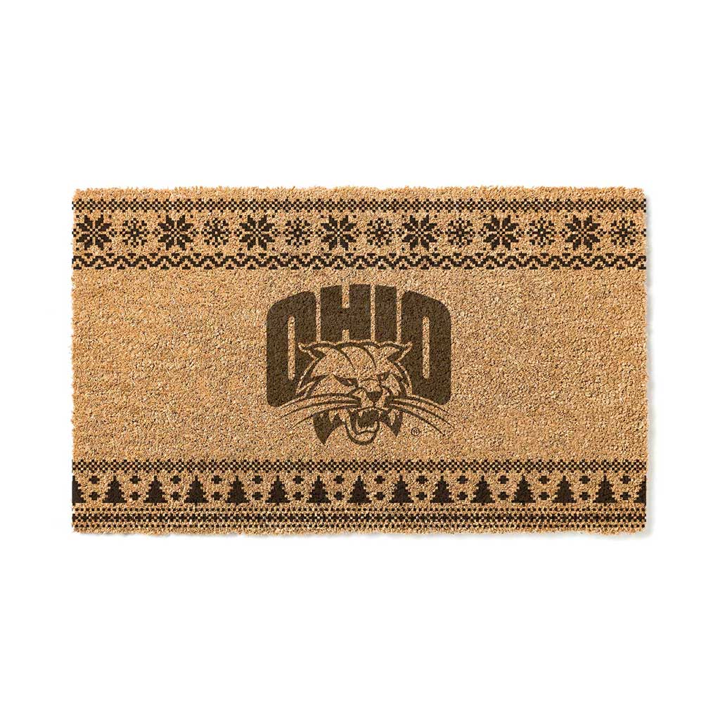 Team Coir Doormat Holiday Logo Ohio Univ Bobcats