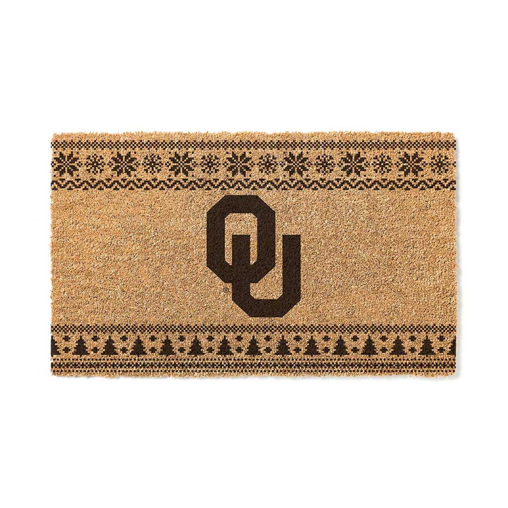 Team Coir Doormat Holiday Logo Oklahoma Sooners