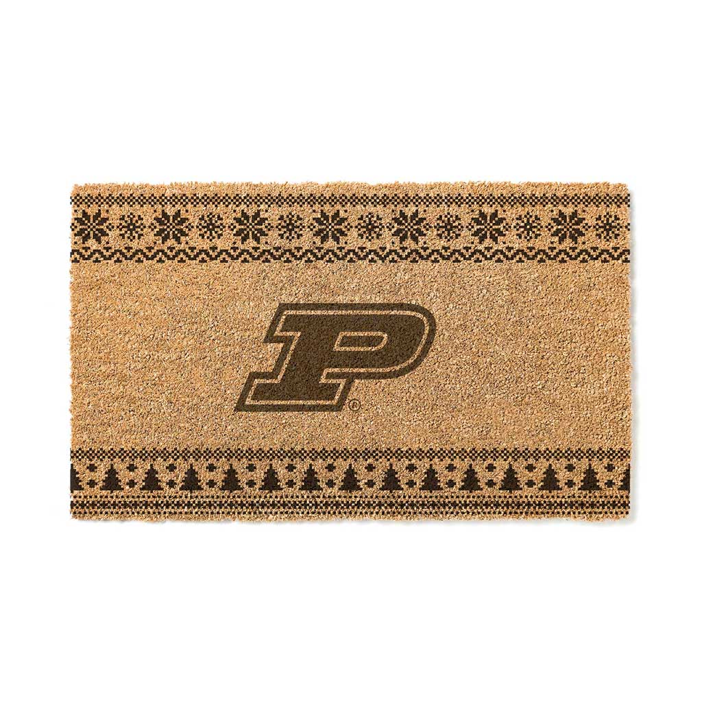 Team Coir Doormat Holiday Logo Purdue Boilermakers