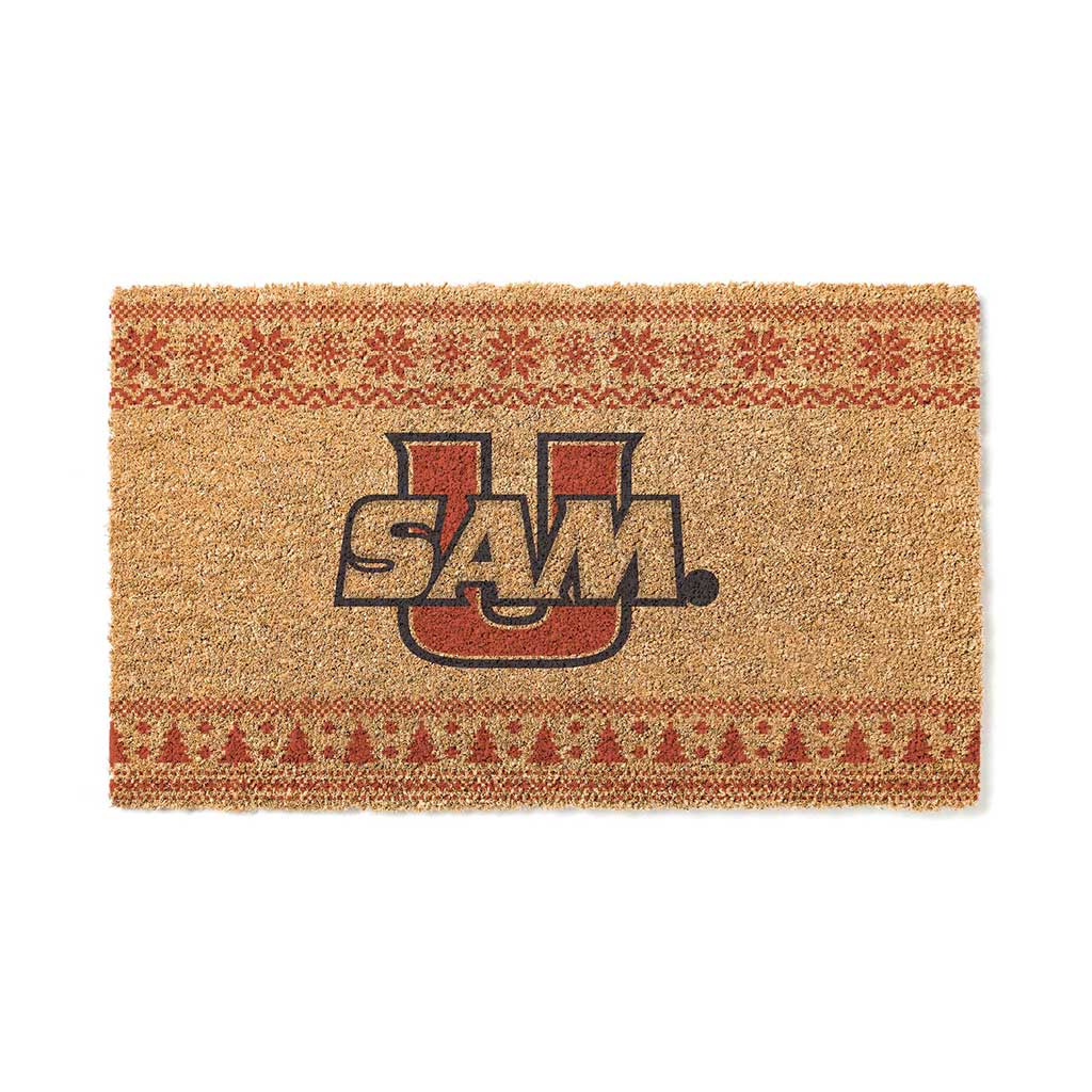 Team Coir Doormat Holiday Logo Samford Bulldogs