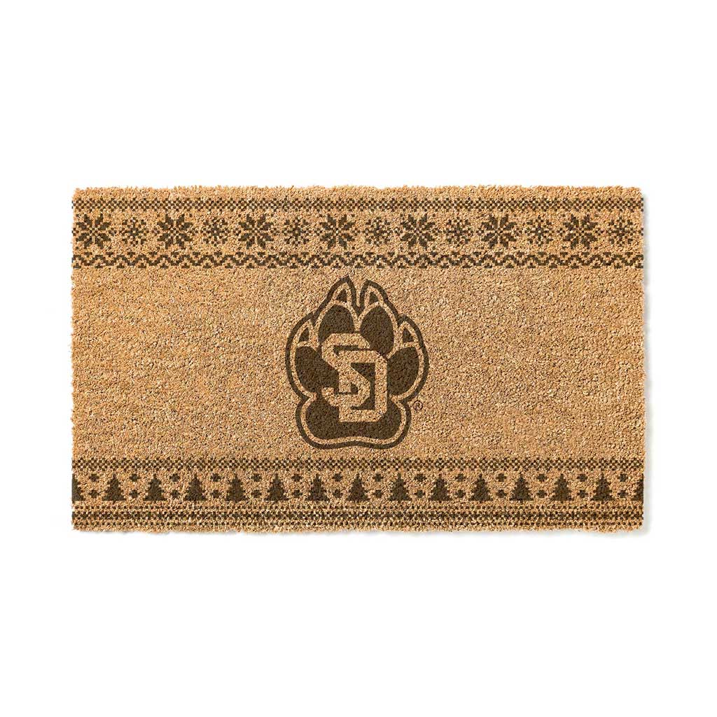 Team Coir Doormat Holiday Logo South Dakota Coyotes