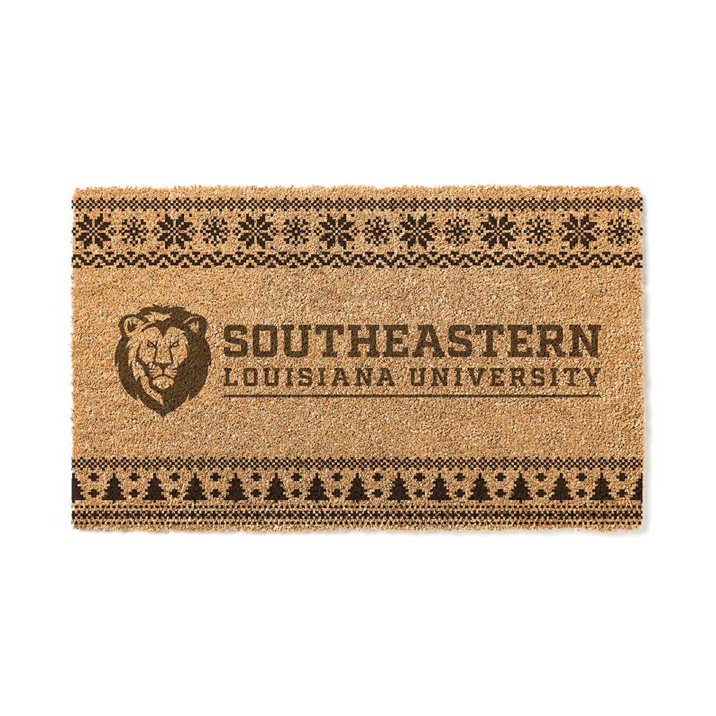 Team Coir Doormat Holiday Logo Southeastern Louisiana Lions