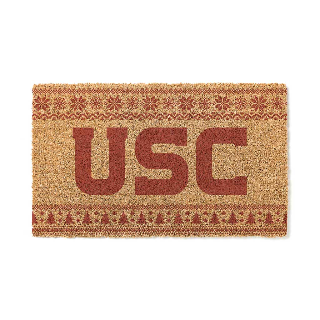 Team Coir Doormat Holiday Logo Southern California Trojans