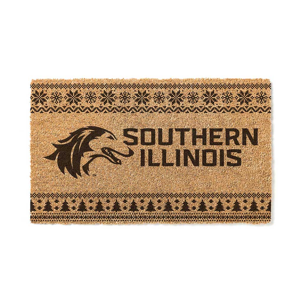 Team Coir Doormat Holiday Logo Southern Illinois Salukis