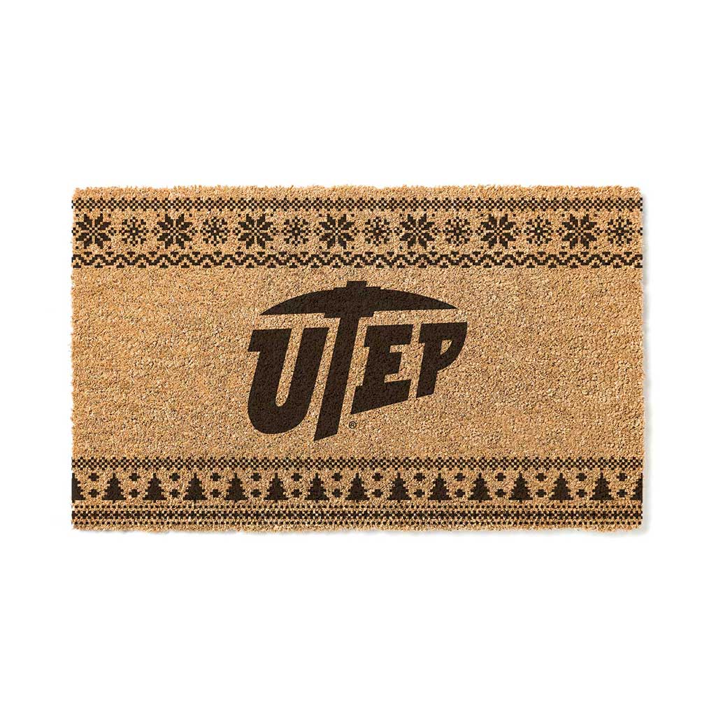 Team Coir Doormat Holiday Logo Texas at El Paso Miners