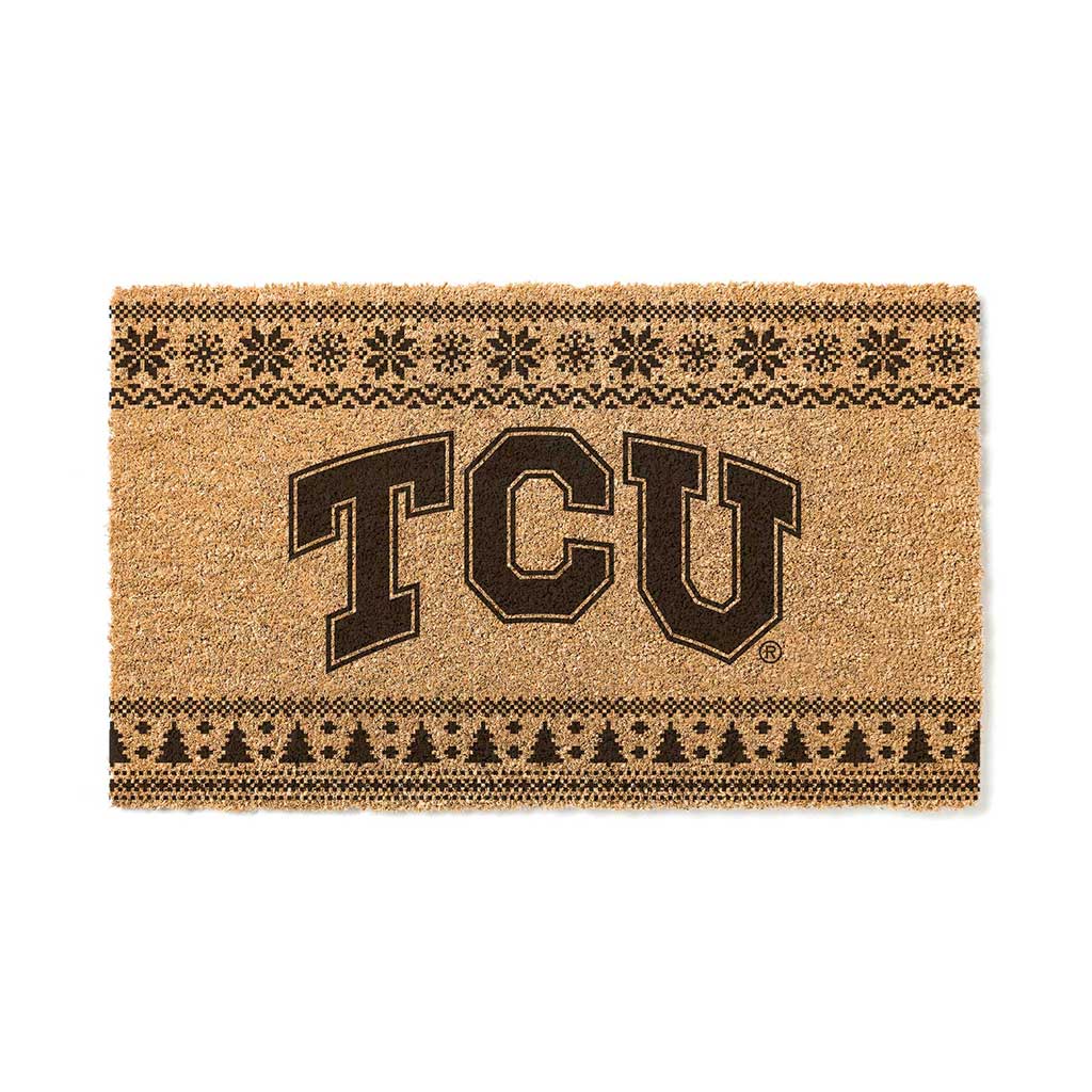 Team Coir Doormat Holiday Logo Texas Christian Horned Frogs