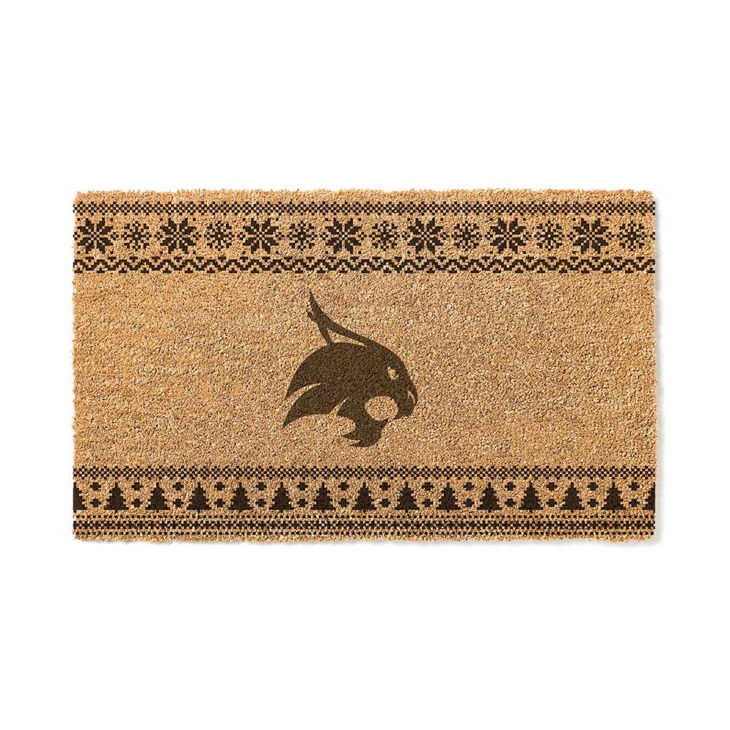 Team Coir Doormat Holiday Logo Texas State Bobcats