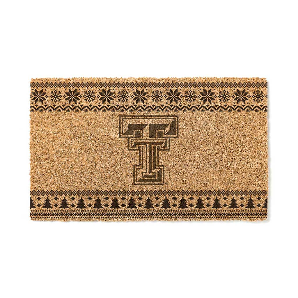 Team Coir Doormat Holiday Logo Texas Tech Red Raiders