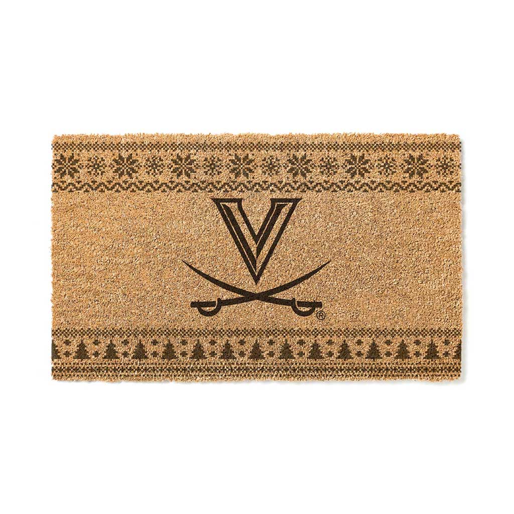 Team Coir Doormat Holiday Logo Virginia Cavaliers