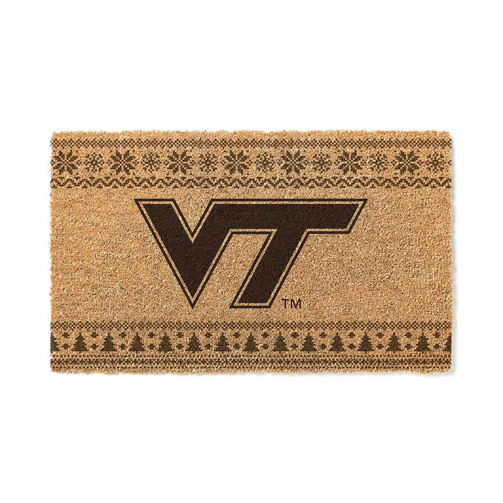 Team Coir Doormat Holiday Logo Virginia Tech Hokies