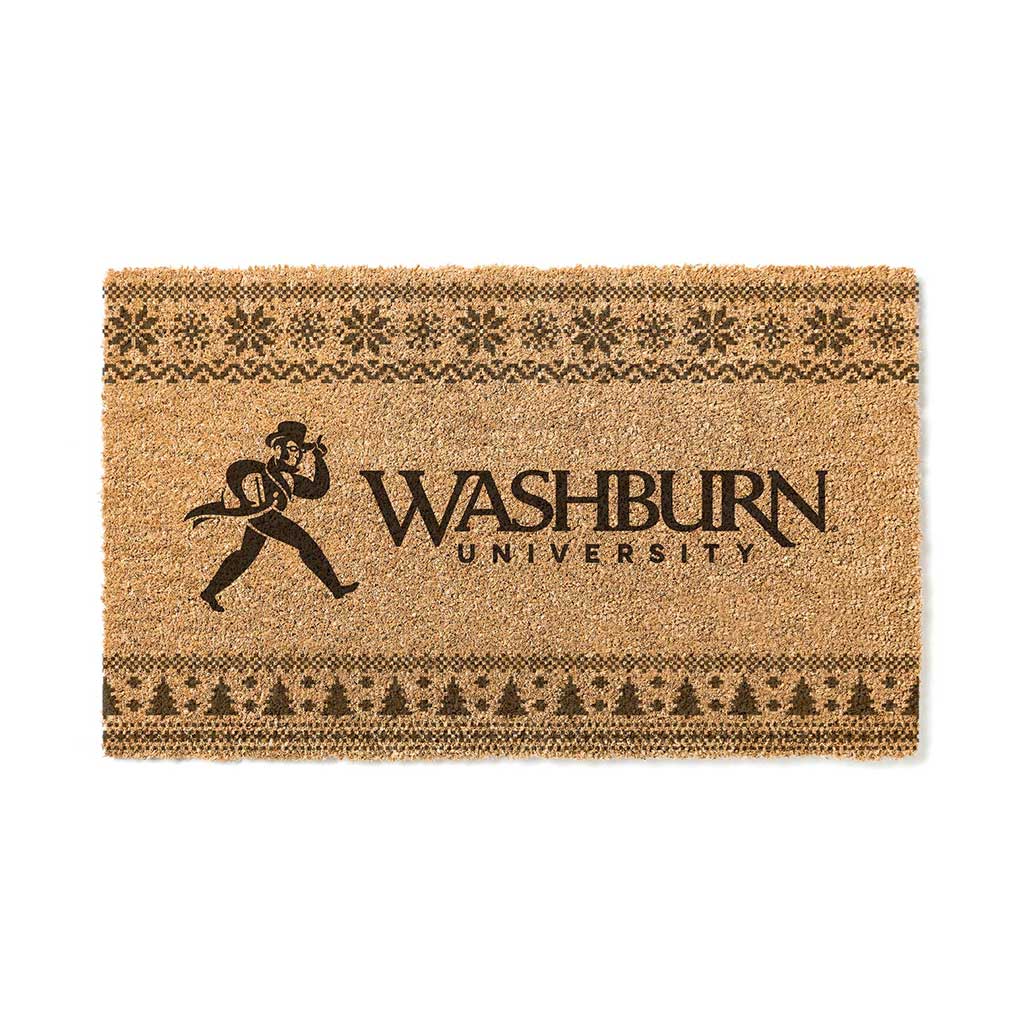 Team Coir Doormat Holiday Logo Washburn Ichabods