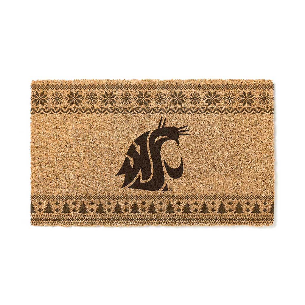 Team Coir Doormat Holiday Logo Washington State Cougars