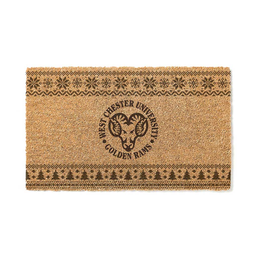 Team Coir Doormat Holiday Logo West Chester Golden Rams