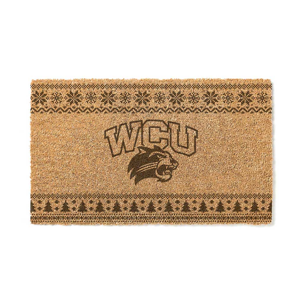 Team Coir Doormat Holiday Logo Western Carolina Catamounts