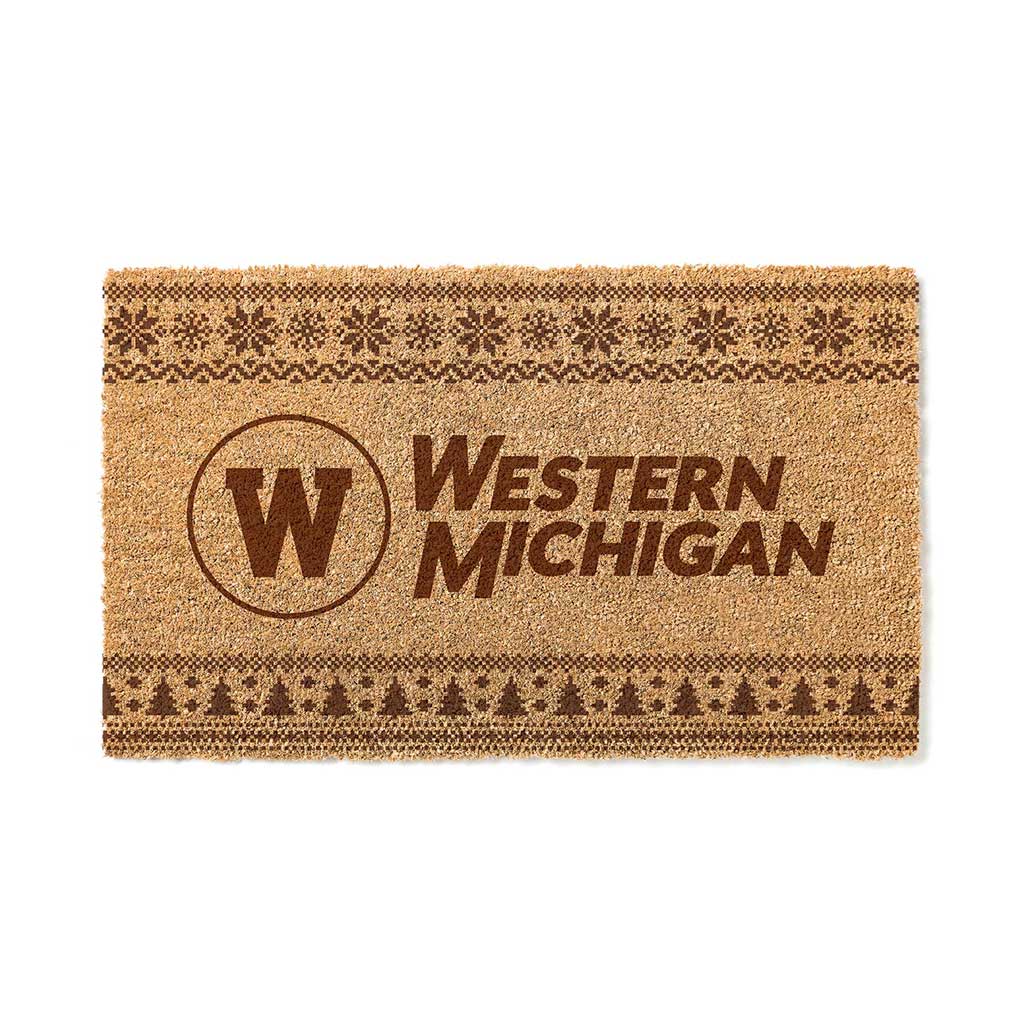 Team Coir Doormat Holiday Logo Western Michigan Broncos