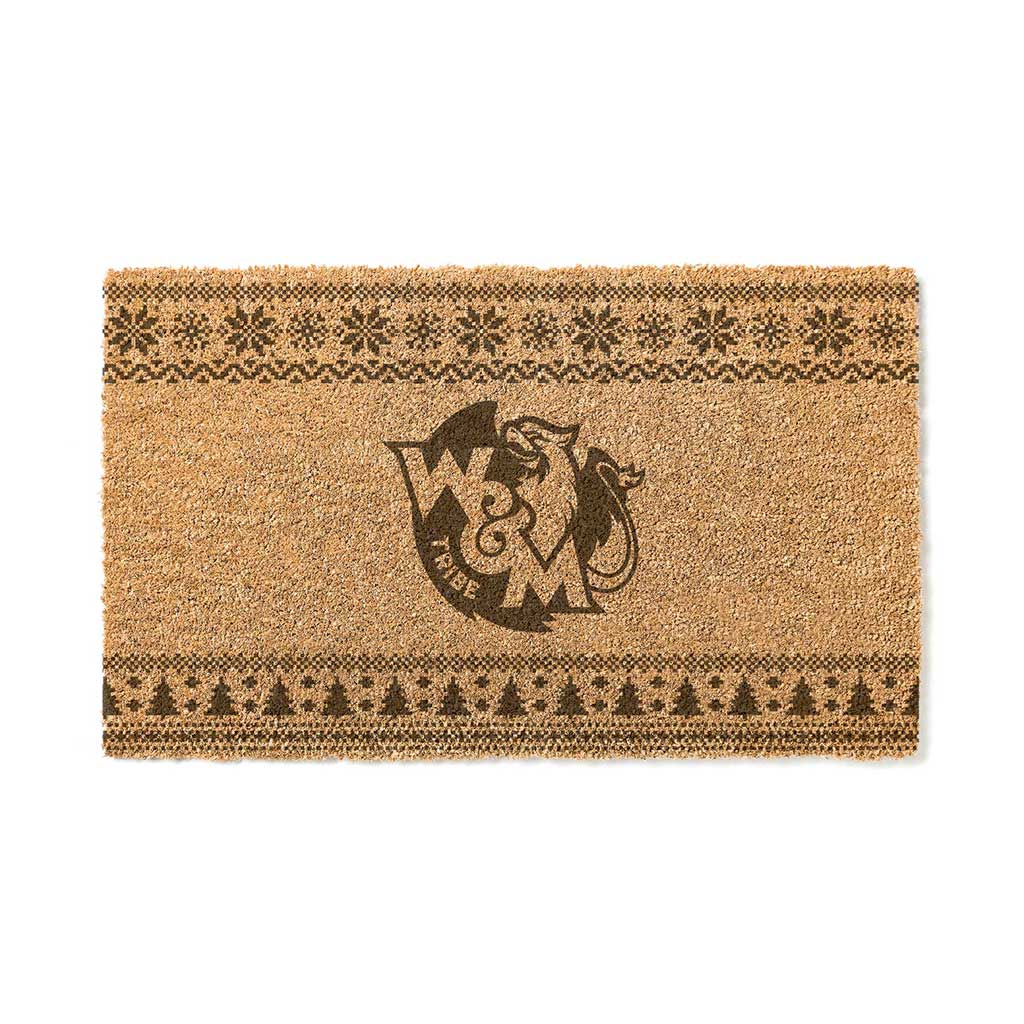 Team Coir Doormat Holiday Logo William and Mary Tribe