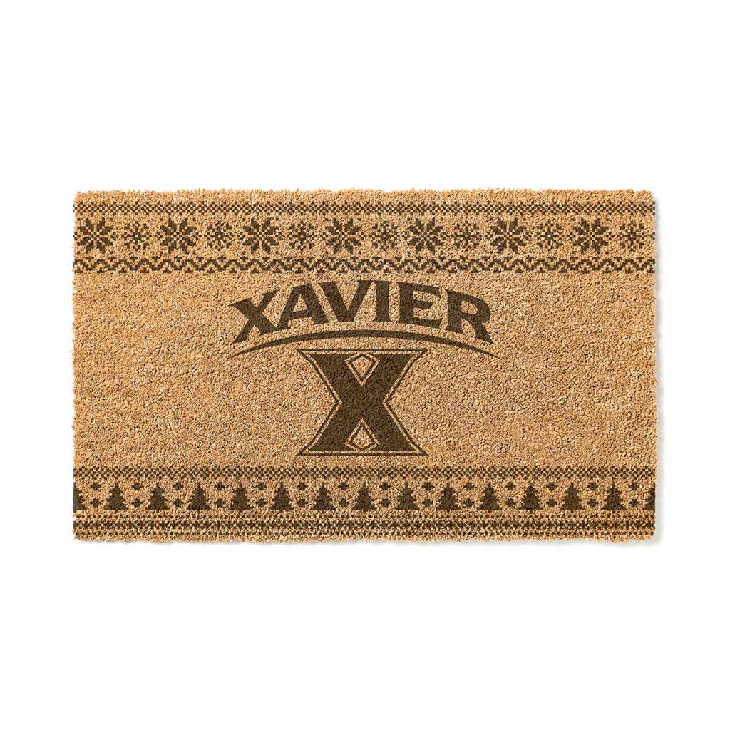 Team Coir Doormat Holiday Logo Xavier Ohio Musketeers