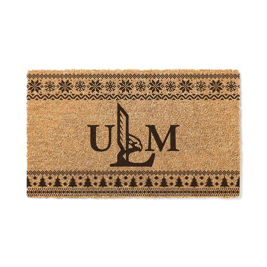 Team Coir Doormat Holiday Logo The University of Louisiana at Monroe Warhawks