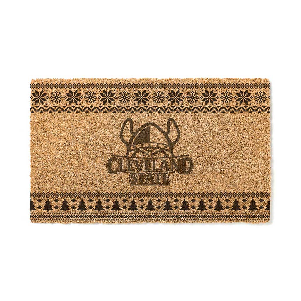 Team Coir Doormat Holiday Logo Cleveland State Vikings