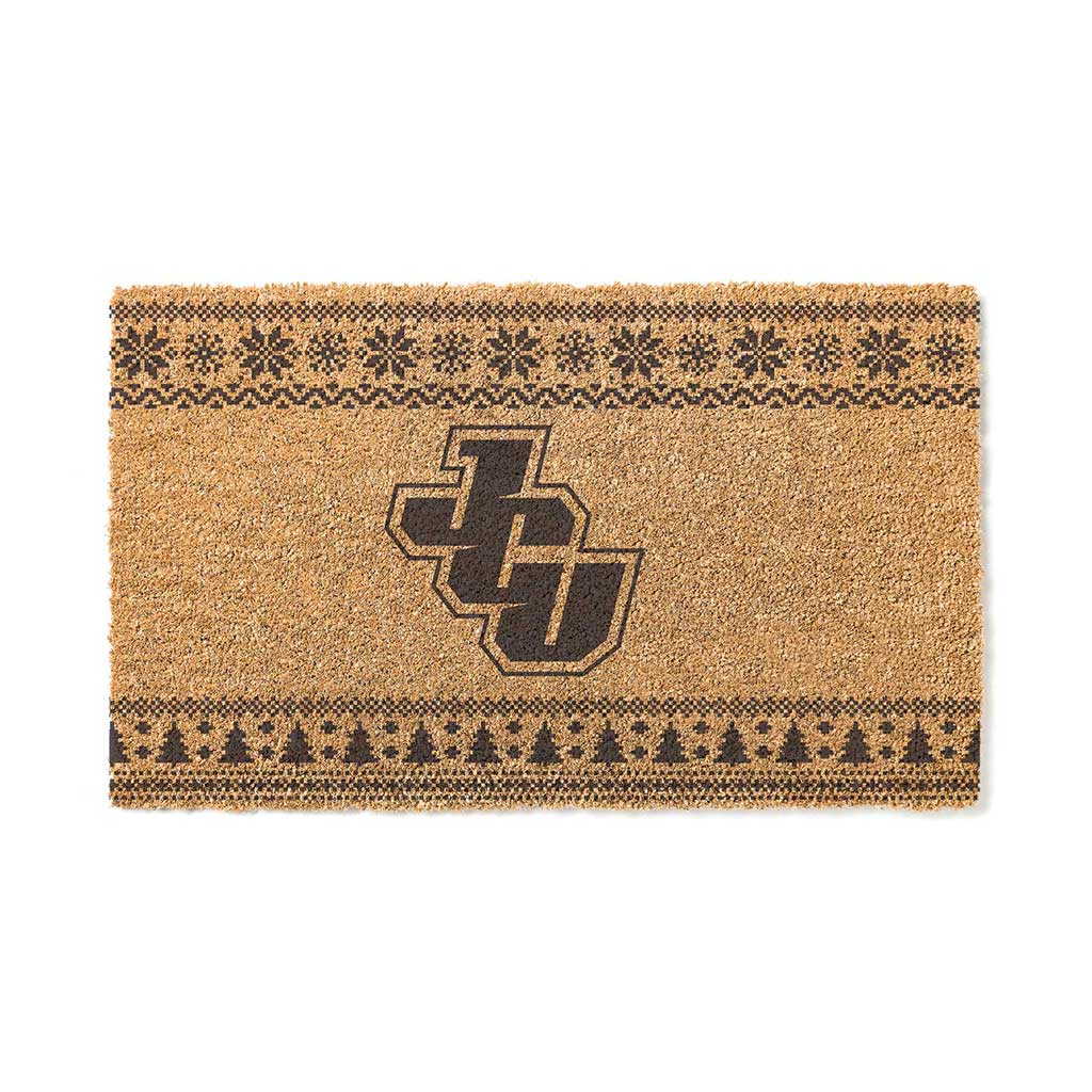 Team Coir Doormat Holiday Logo John Carroll University Blue Streaks